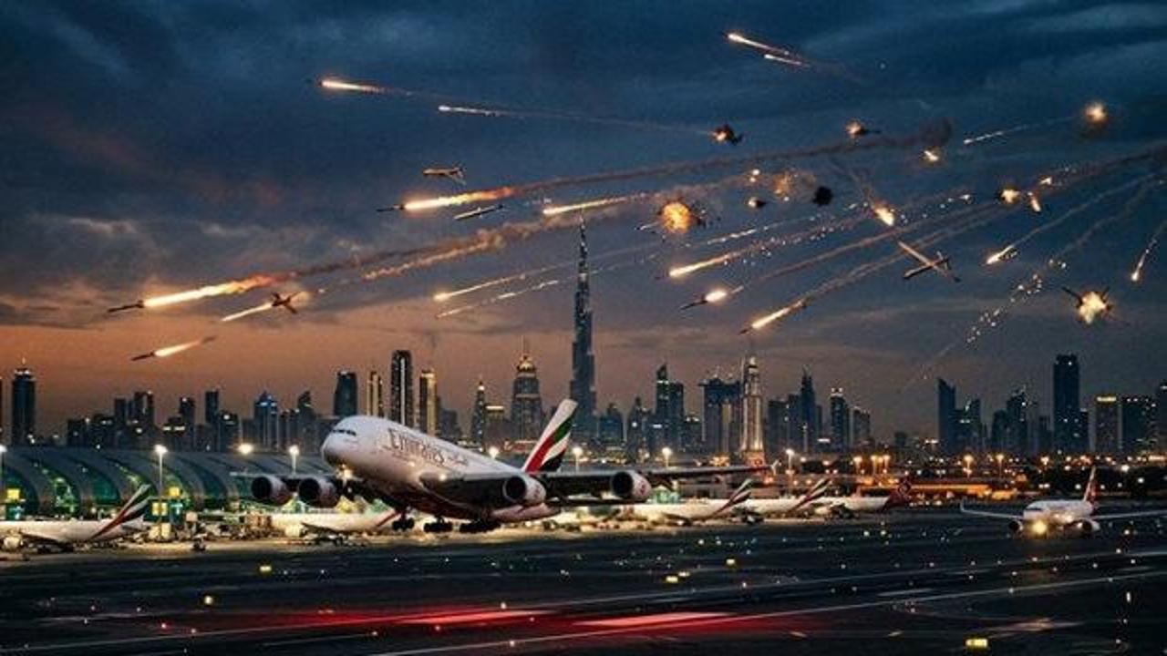 Füze yağmuru altında Dubai’de tehlikeli uçuş trafiği