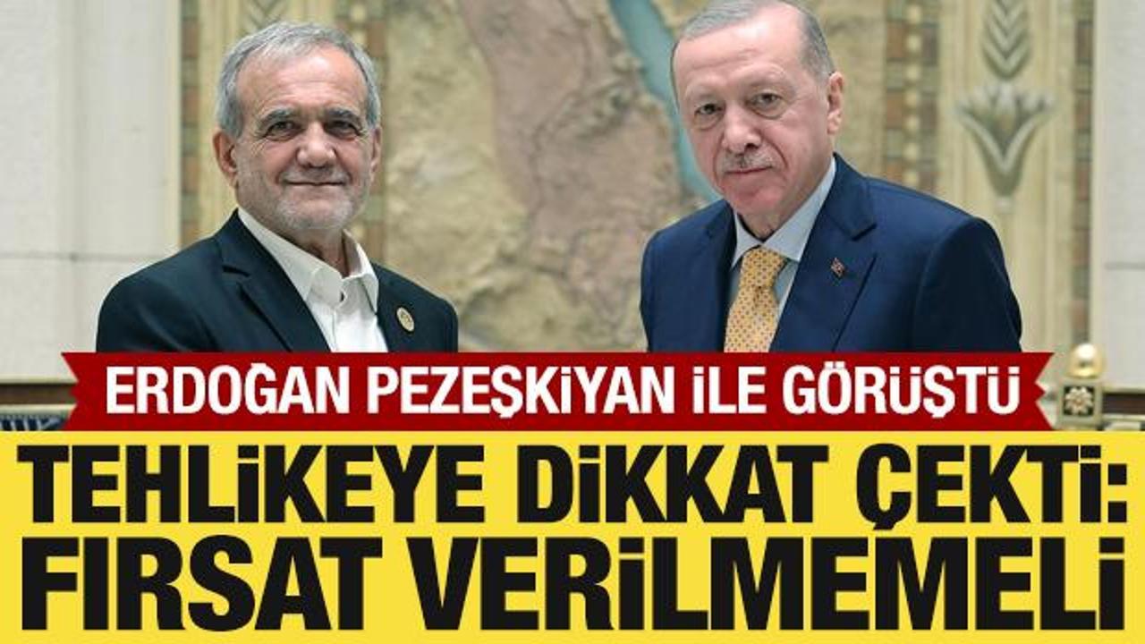Cumhurbaşkanı Erdoğan, Pezeşkiyan ile görüştü